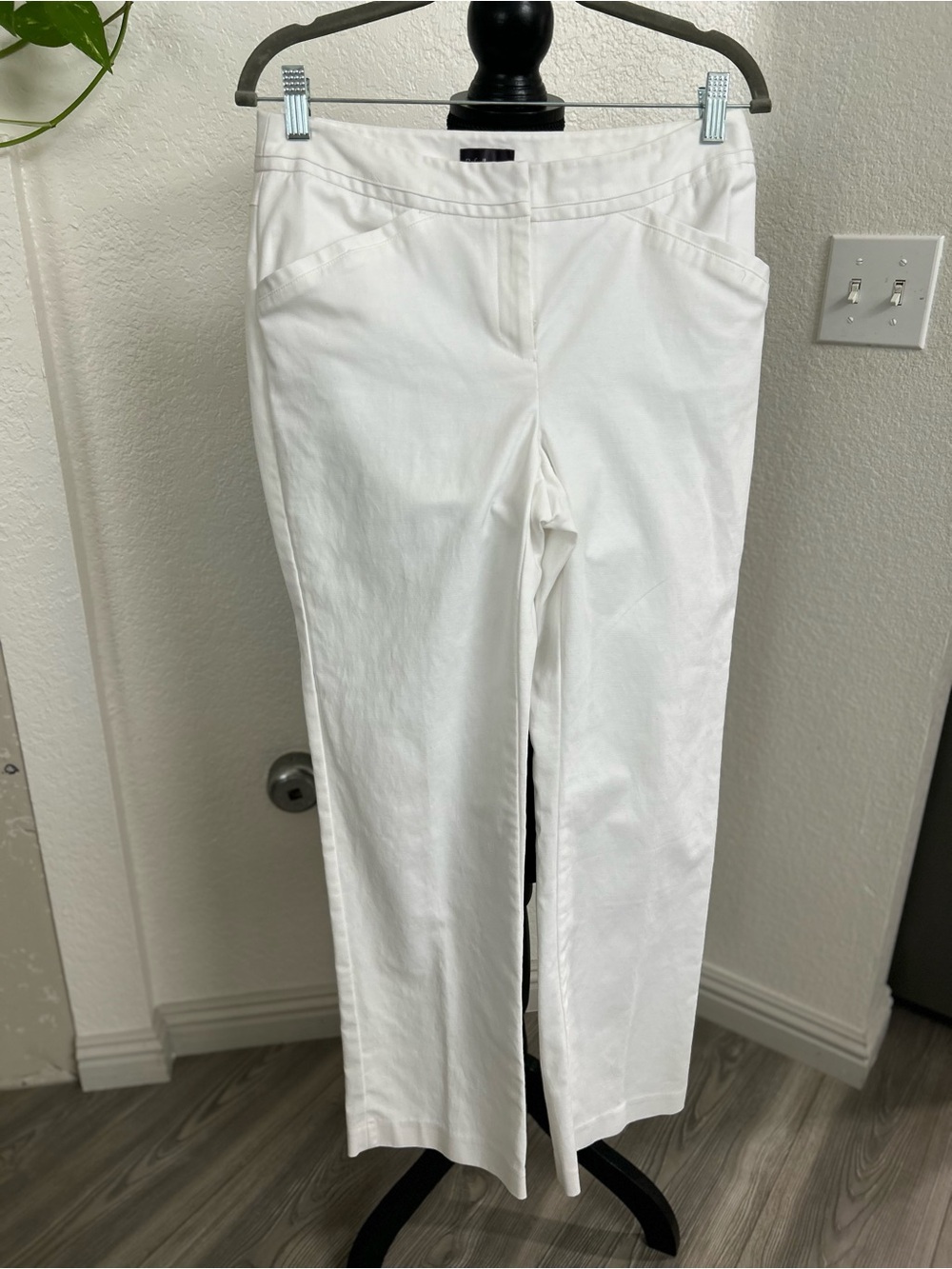 Rafaella White Straight-Leg Pants